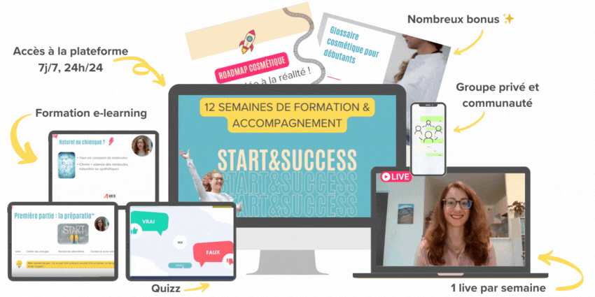 comment créer ses cosmétiques, comment vendre ses cosmétiques maison, se former aux cosmetiques, start&success, start and success, cosmetodecode, abcg formation, cecile gouzon